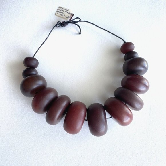 African PF Copal Amber Bakelite Faturan Graduated Beads 15in Necklace 195.2g - Picture 2 of 16